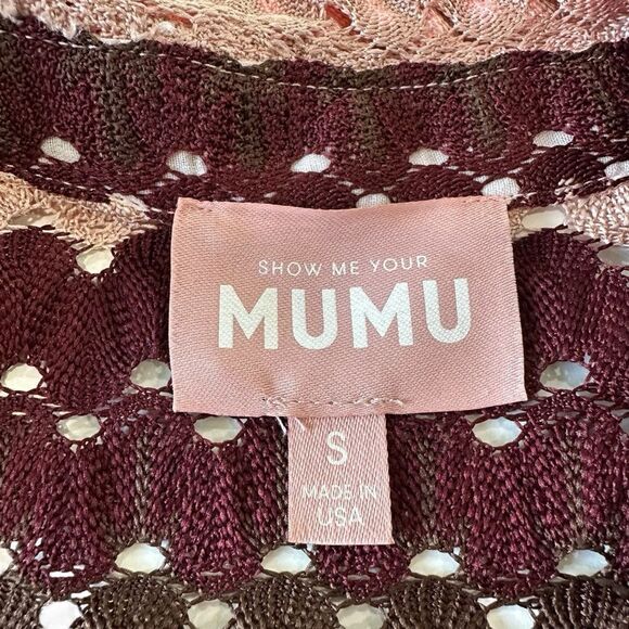 Show me your Mumu Open Knit Retro Swim Over up Shirt, Small - Picture 6 of 8